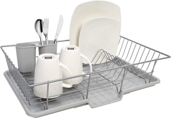 Sweet Home Collection 3 Piece Dish Drainer Rack Set,