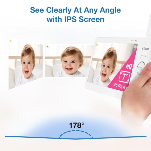 Baby Monitor with Camera and Audio, 7” IPS Screen, - Image 2