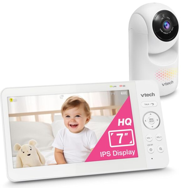 Baby Monitor with Camera and Audio, 7” IPS Screen,