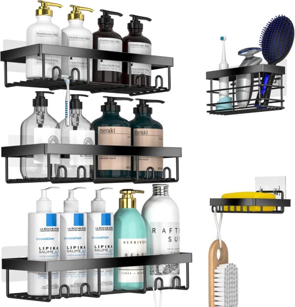 Adhesive Shower Caddy Organizer Shelves Rack