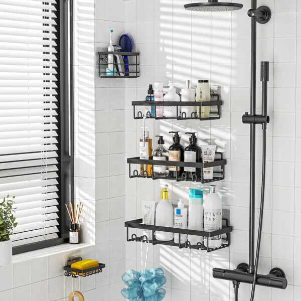 Adhesive Shower Caddy Organizer Shelves Rack - Image 3