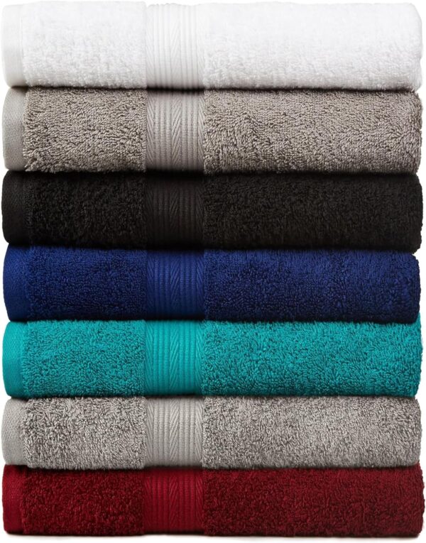 Amazon Basics 6 Piece Oversized Fade resistant Towel set, 100% - Image 5