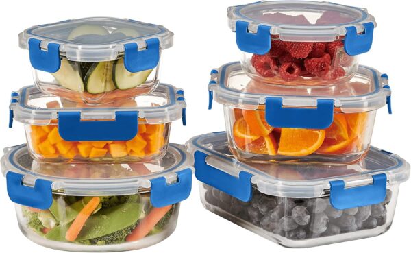 FineDine 24 Piece Glass Storage Containers with Lids -